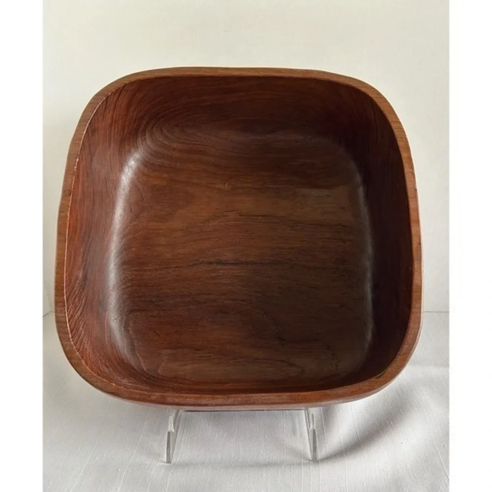 Mid Century Modern Solid Wood Serving Bowl 11